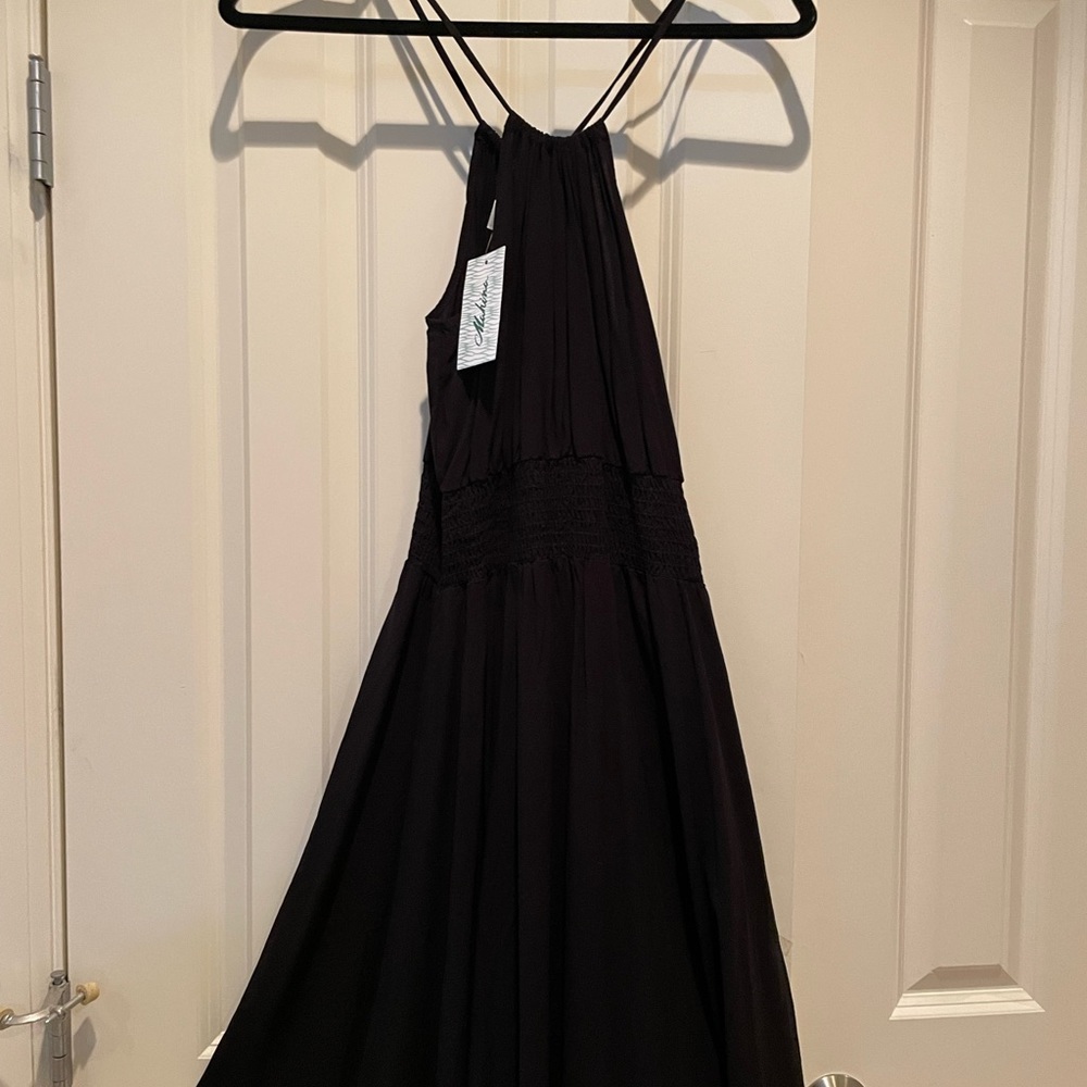 Mahina (bought on Maui) small black mid calf dress never worn